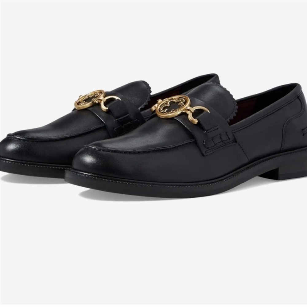 Ted Baker London Black Loafers with Gold Accent Drayanu Magnolia Loafer